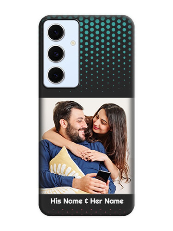 Custom Faded Dots with Grunge Photo Frame and Text On Space Black Custom Soft Matte Mobile Back Cover - Galaxy S24 FE 5G