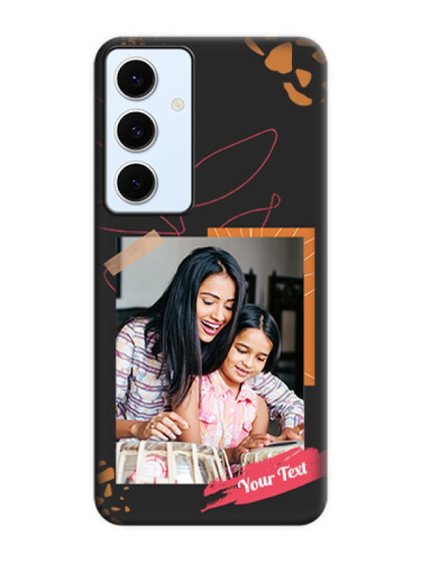 Custom Orange Photo Frame On Space Black Custom Soft Matte Mobile Back Cover - Galaxy S24 FE 5G