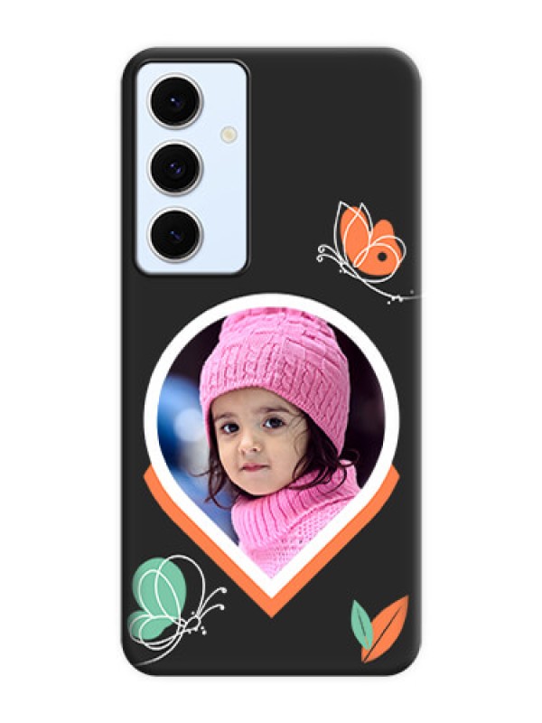 Custom Upload Pic With Simple Butterly Design On Space Black Custom Soft Matte Mobile Back Cover - Galaxy S24 FE 5G