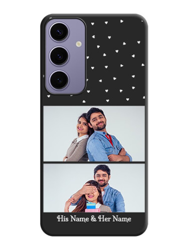 Custom Miniature Love Symbols with Name on Space Black Custom Soft Matte Back Cover - Galaxy S24 Plus 5G
