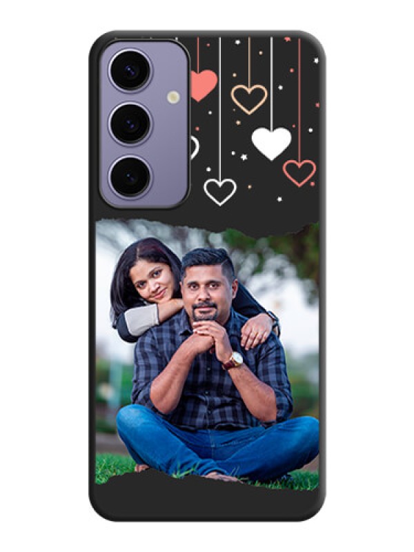 Custom Love Hangings with Splash Wave Picture on Space Black Custom Soft Matte Phone Back Cover - Galaxy S24 Plus 5G