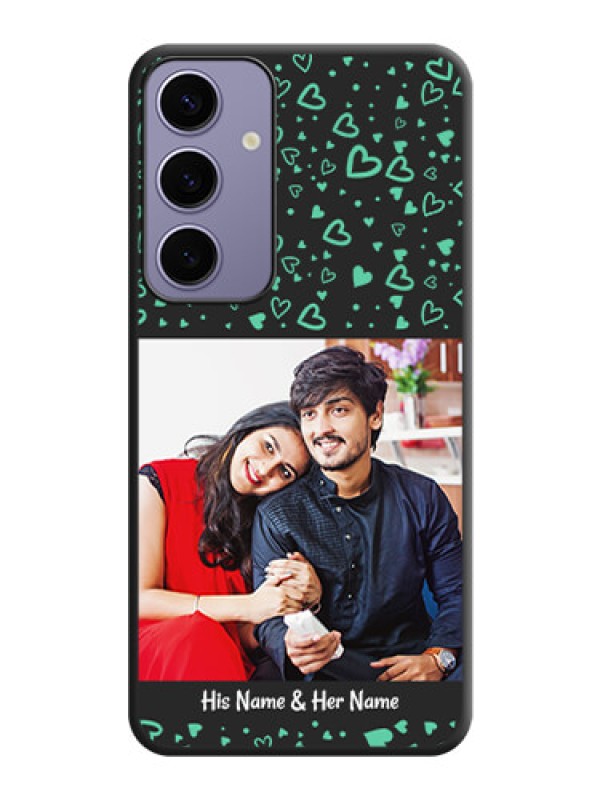Custom Sea Green Indefinite Love Pattern - Photo on Space Black Soft Matte Mobile Cover - Galaxy S24 Plus 5G