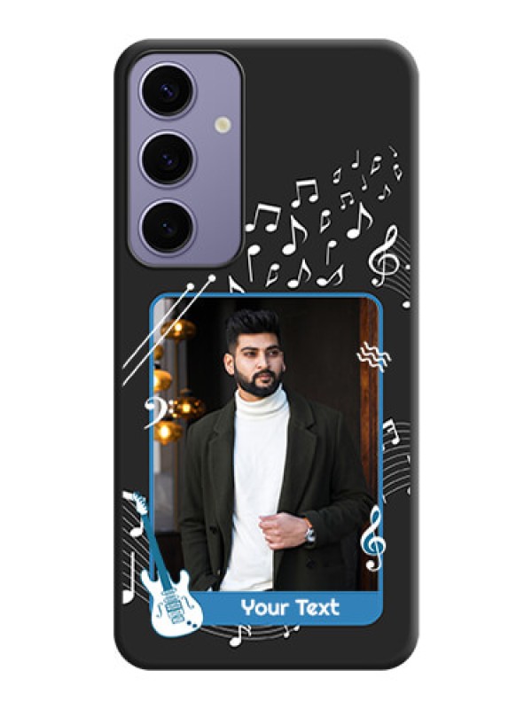 Custom Musical Theme Design with Text - Photo on Space Black Soft Matte Mobile Case - Galaxy S24 Plus 5G