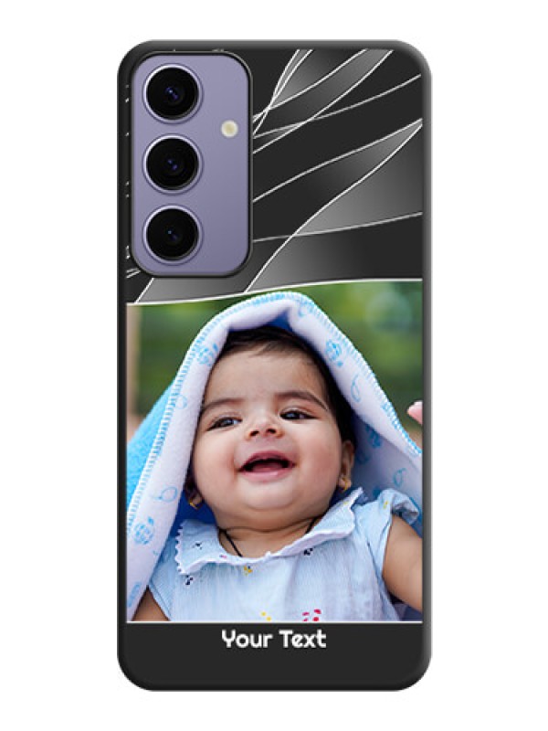 Custom Mixed Wave Lines - Photo on Space Black Soft Matte Mobile Cover - Galaxy S24 Plus 5G