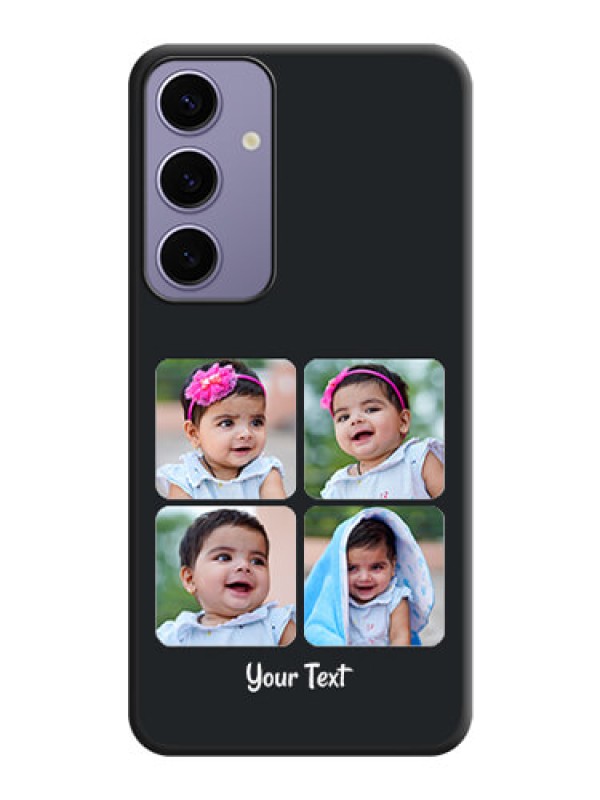 Custom Floral Art with 6 Image Holder - Photo on Space Black Soft Matte Mobile Case - Galaxy S24 Plus 5G