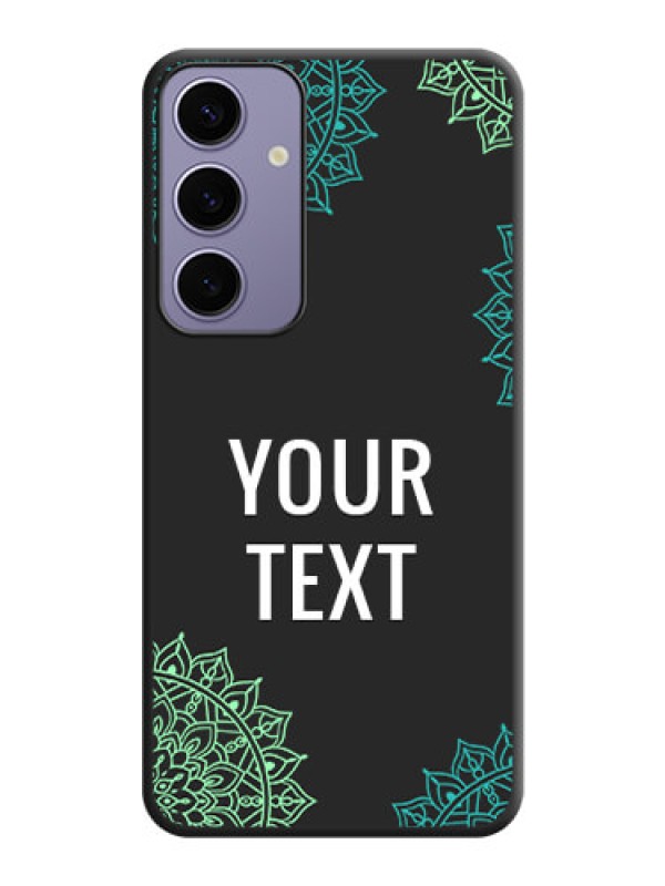 Custom Your Name with Floral Design on Space Black Custom Soft Matte Back Cover - Galaxy S24 Plus 5G