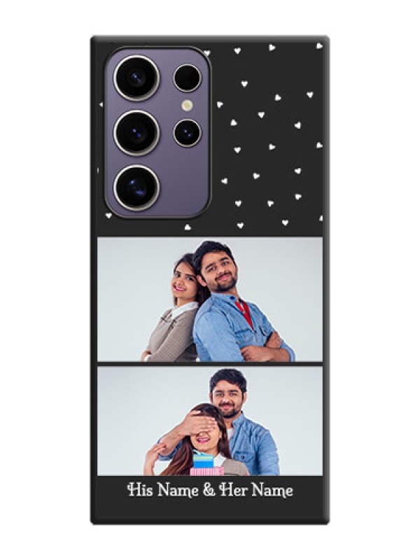 Custom Miniature Love Symbols with Name on Space Black Custom Soft Matte Back Cover - Galaxy S24 Ultra 5G
