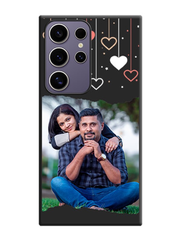 Custom Love Hangings with Splash Wave Picture on Space Black Custom Soft Matte Phone Back Cover - Galaxy S24 Ultra 5G