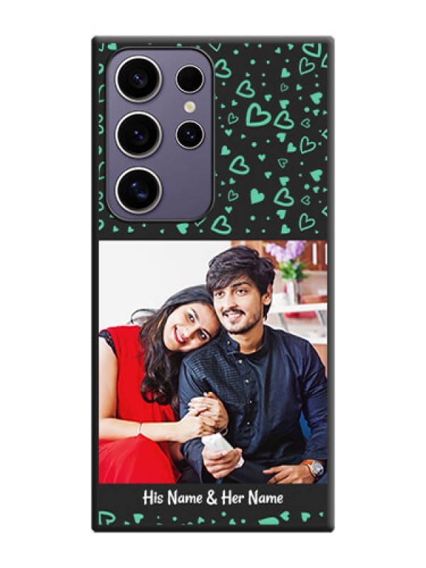 Custom Sea Green Indefinite Love Pattern - Photo on Space Black Soft Matte Mobile Cover - Galaxy S24 Ultra 5G