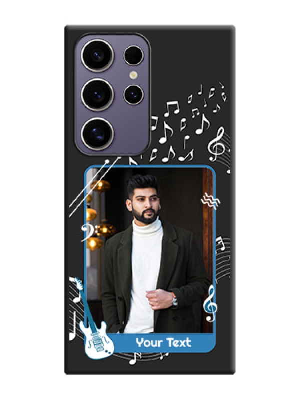 Custom Musical Theme Design with Text - Photo on Space Black Soft Matte Mobile Case - Galaxy S24 Ultra 5G