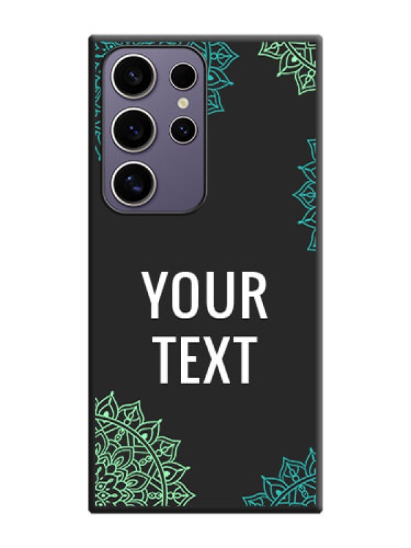 Custom Your Name with Floral Design on Space Black Custom Soft Matte Back Cover - Galaxy S24 Ultra 5G