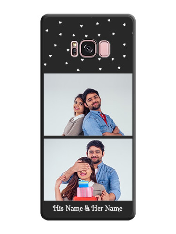 Custom Miniature Love Symbols with Name on Space Black Custom Soft Matte Back Cover - Galaxy S8 Plus