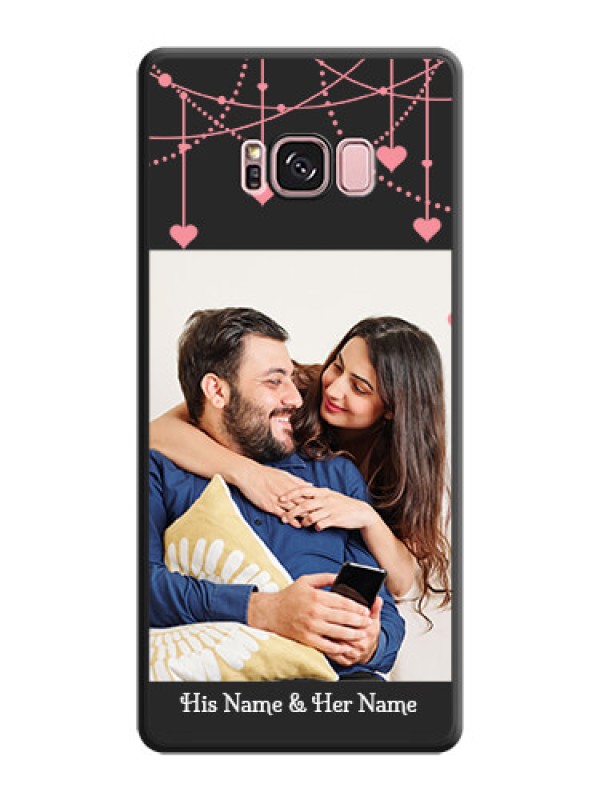 Custom Pink Love Hangings with Text on Space Black Custom Soft Matte Back Cover - Galaxy S8 Plus