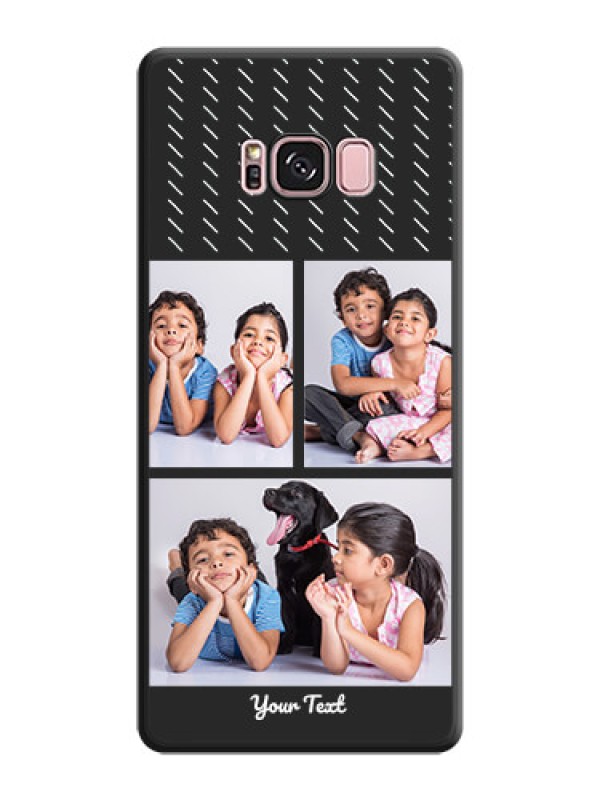 Custom Cross Dotted Pattern with 2 Image Holder  on Personalised Space Black Soft Matte Cases - Galaxy S8 Plus