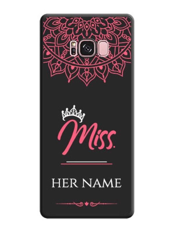 Custom Mrs Name with Floral Design on Space Black Personalized Soft Matte Phone Covers - Galaxy S8 Plus