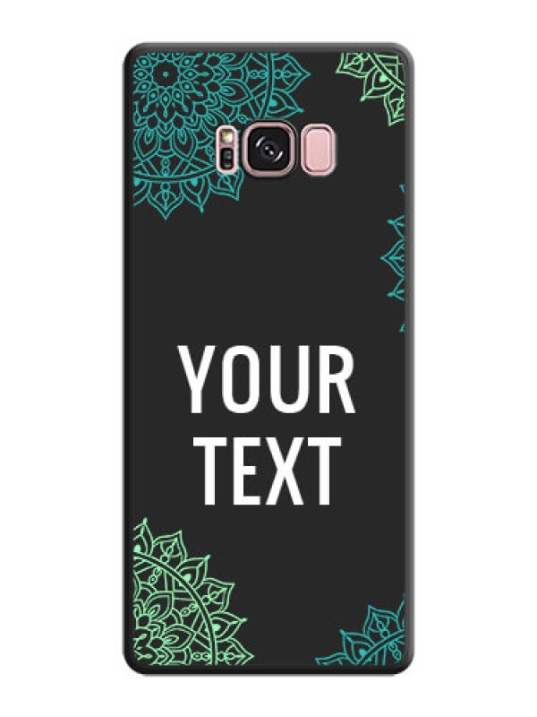 Custom Your Name with Floral Design on Space Black Custom Soft Matte Back Cover - Galaxy S8 Plus