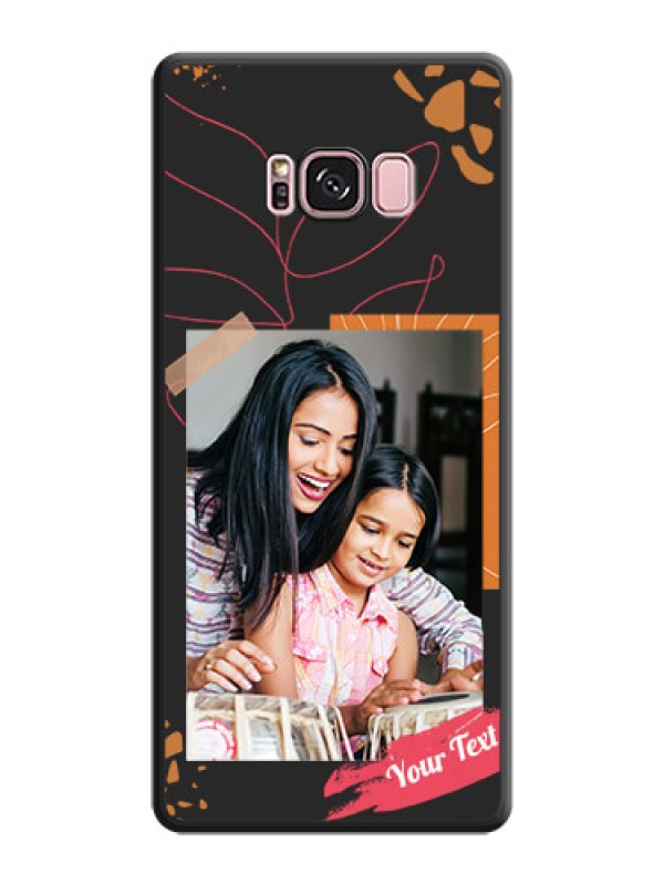 Custom Orange Photo Frame on Space Black Custom Soft Matte Phone Back Cover - Galaxy S8 Plus
