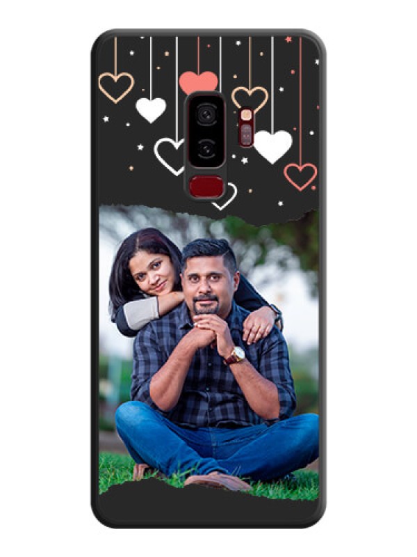 Custom Love Hangings with Splash Wave Picture on Space Black Custom Soft Matte Phone Back Cover - Galaxy S9 Plus