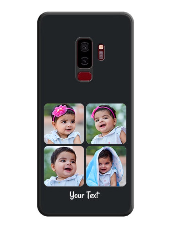 Custom Floral Art with 6 Image Holder on Photo on Space Black Soft Matte Mobile Case - Galaxy S9 Plus