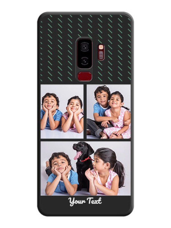 Custom Cross Dotted Pattern with 2 Image Holder  on Personalised Space Black Soft Matte Cases - Galaxy S9 Plus