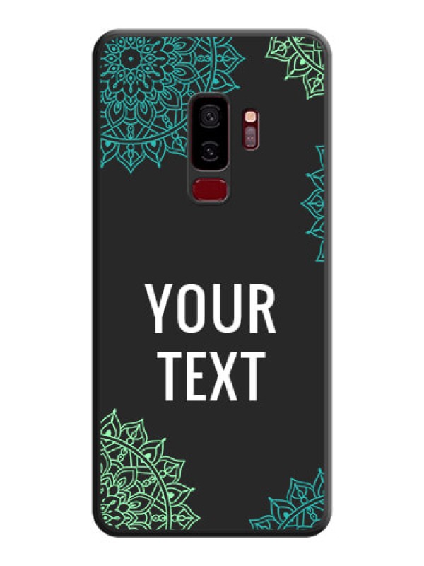 Custom Your Name with Floral Design on Space Black Custom Soft Matte Back Cover - Galaxy S9 Plus