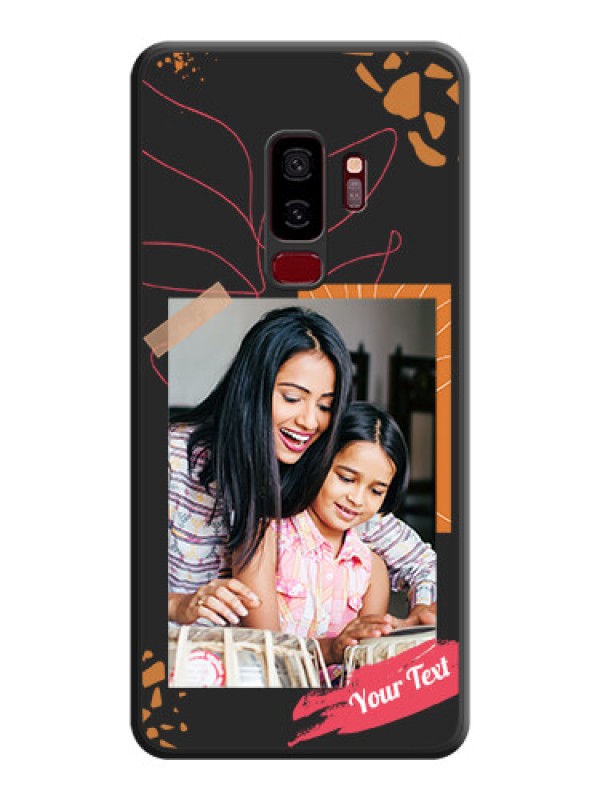 Custom Orange Photo Frame on Space Black Custom Soft Matte Phone Back Cover - Galaxy S9 Plus