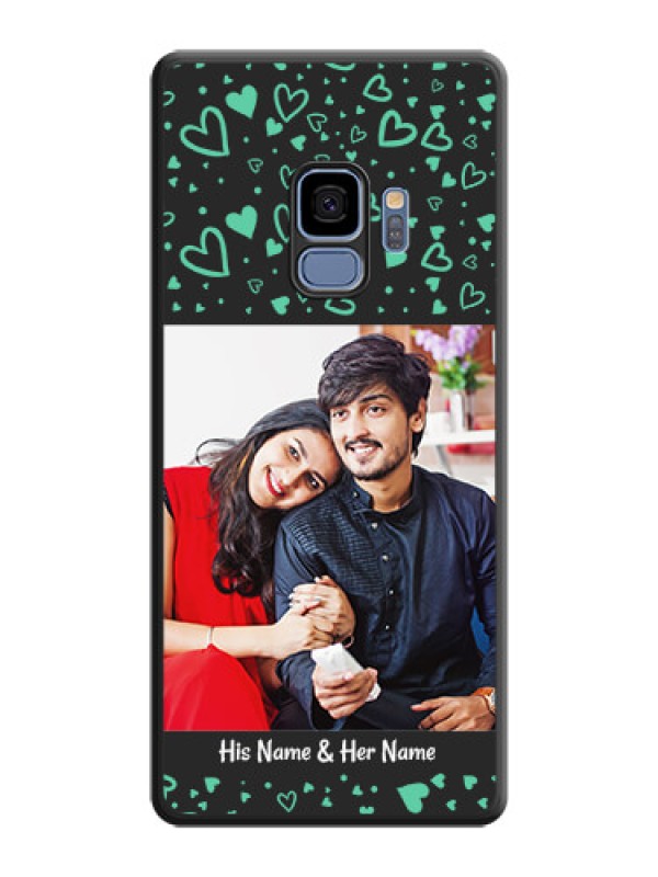 Custom Sea Green Indefinite Love Pattern on Photo on Space Black Soft Matte Mobile Cover - Galaxy S9