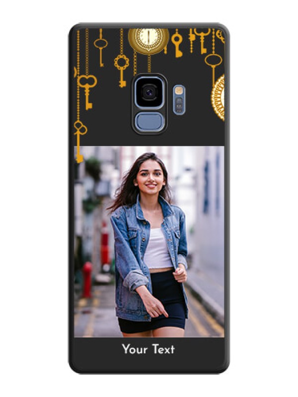Custom Decorative Design with Text on Space Black Custom Soft Matte Back Cover - Galaxy S9