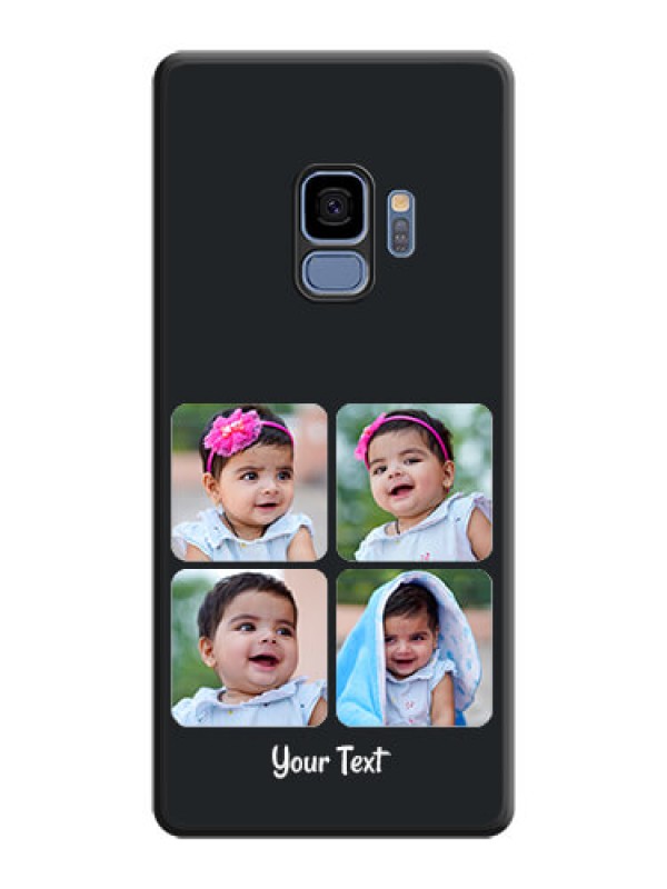 Custom Floral Art with 6 Image Holder on Photo on Space Black Soft Matte Mobile Case - Galaxy S9
