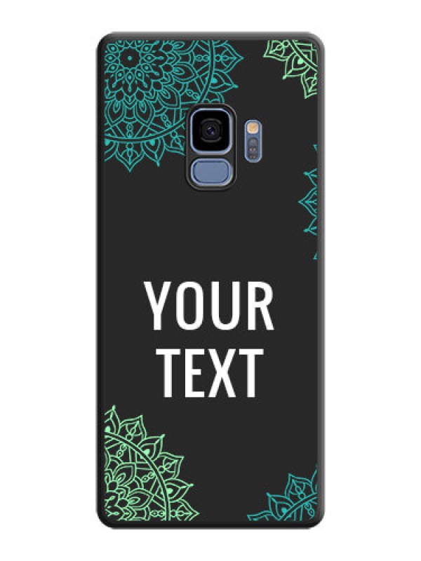 Custom Your Name with Floral Design on Space Black Custom Soft Matte Back Cover - Galaxy S9