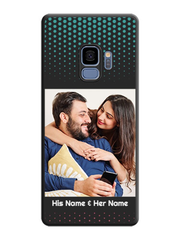 Custom Faded Dots with Grunge Photo Frame and Text on Space Black Custom Soft Matte Phone Cases - Galaxy S9
