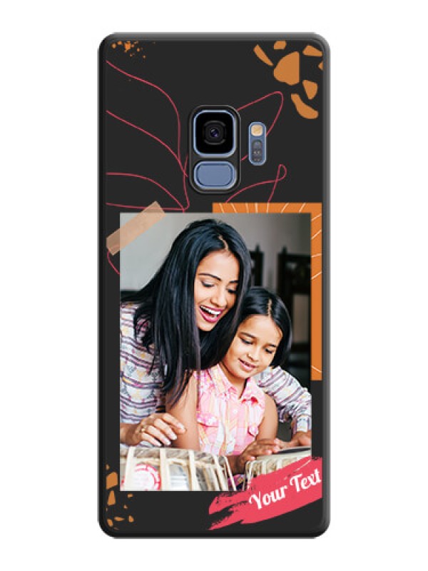 Custom Orange Photo Frame on Space Black Custom Soft Matte Phone Back Cover - Galaxy S9
