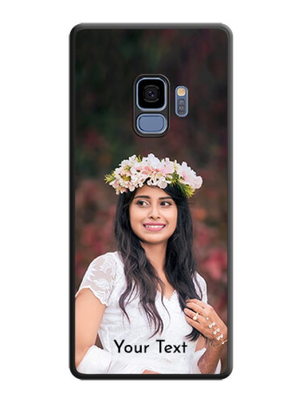 Custom Full Single Pic Upload With Text On Space Black Personalized Soft Matte Phone Covers -Samsung Galaxy S9
