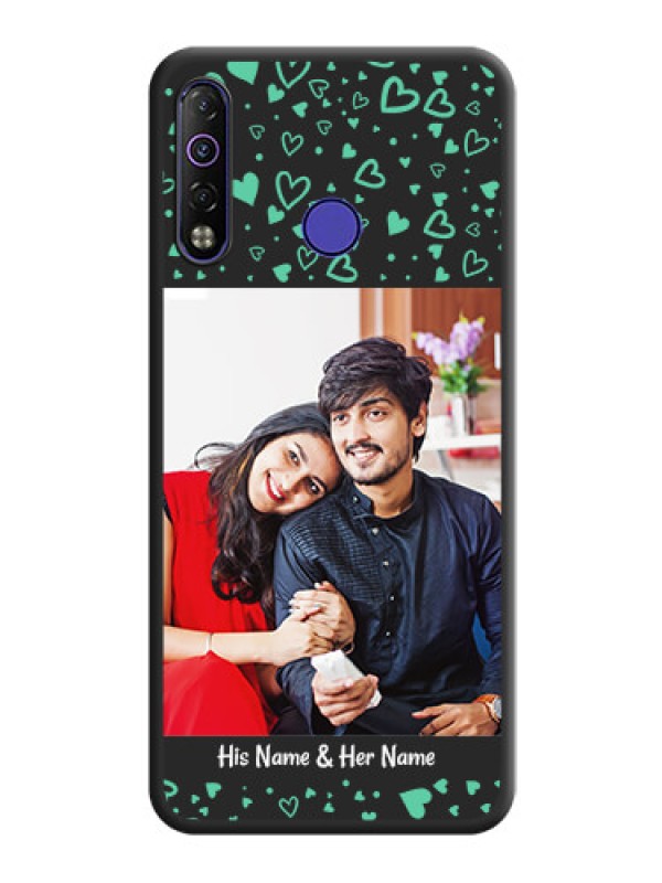 Custom Sea Green Indefinite Love Pattern on Photo on Space Black Soft Matte Mobile Cover - Tecno Camon 12 Air