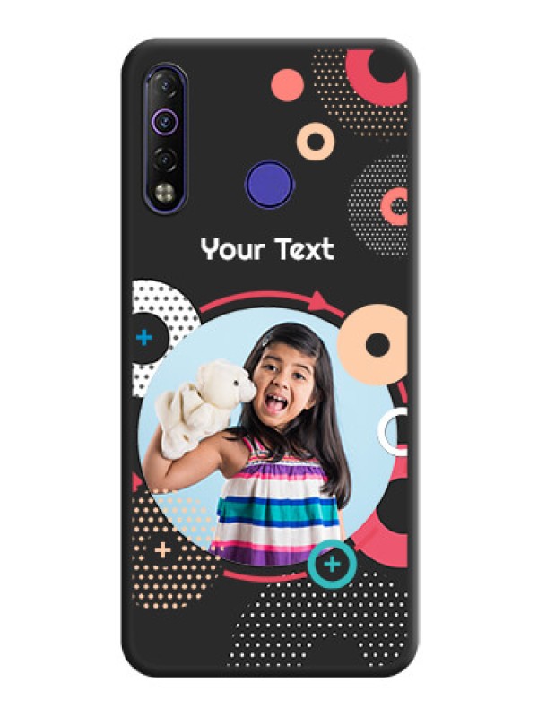 Custom Multicoloured Round Image on Personalised Space Black Soft Matte Cases - Tecno Camon 12 Air