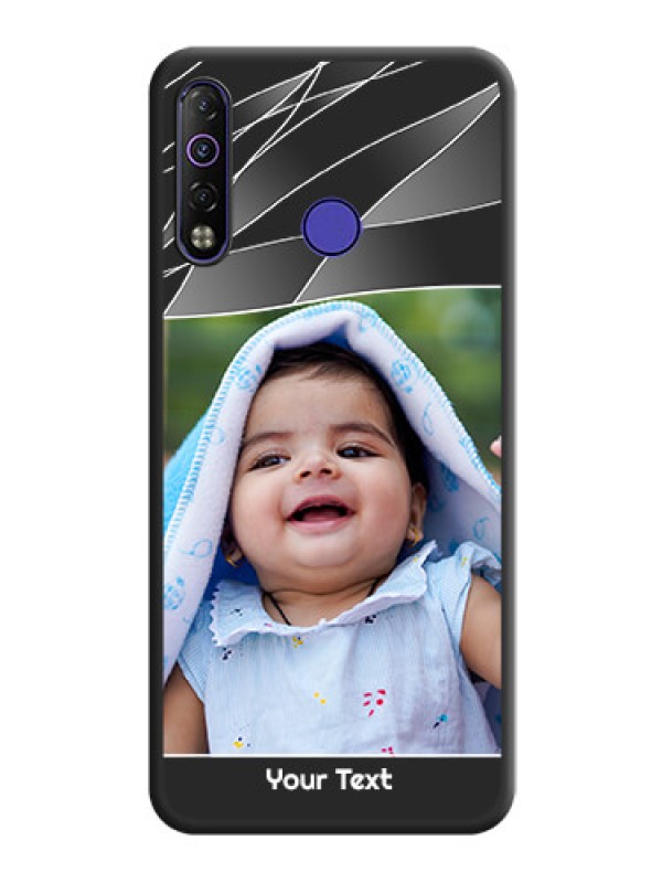 Custom Mixed Wave Lines on Photo on Space Black Soft Matte Mobile Cover - Tecno Camon 12 Air