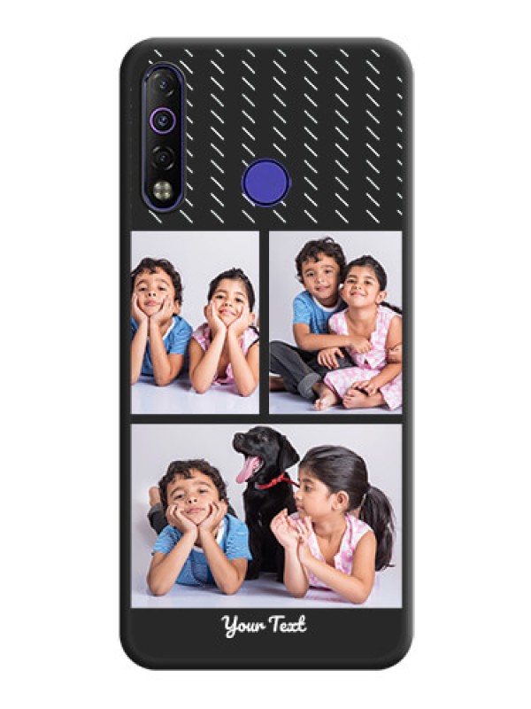 Custom Cross Dotted Pattern with 2 Image Holder  on Personalised Space Black Soft Matte Cases - Tecno Camon 12 Air