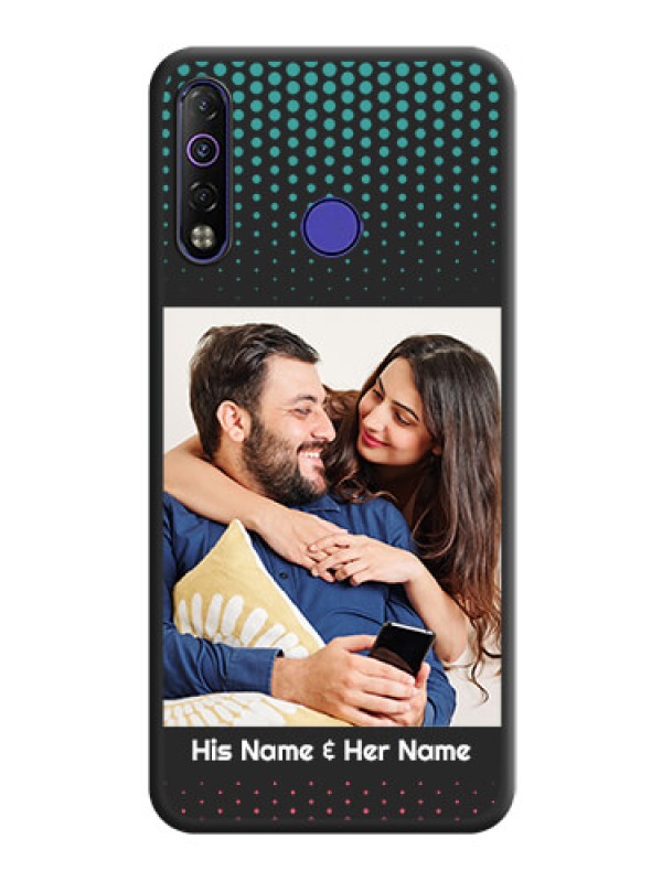 Custom Faded Dots with Grunge Photo Frame and Text on Space Black Custom Soft Matte Phone Cases - Tecno Camon 12 Air