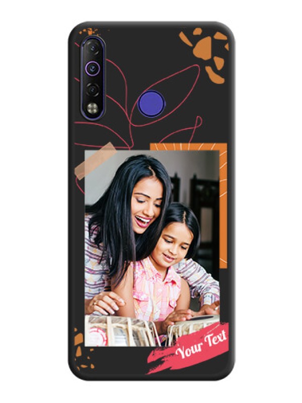 Custom Orange Photo Frame on Space Black Custom Soft Matte Phone Back Cover - Tecno Camon 12 Air
