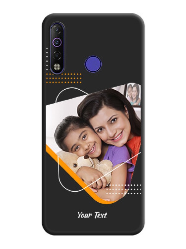 Custom Yellow Triangle on Photo on Space Black Soft Matte Phone Cover - Tecno Camon 12 Air