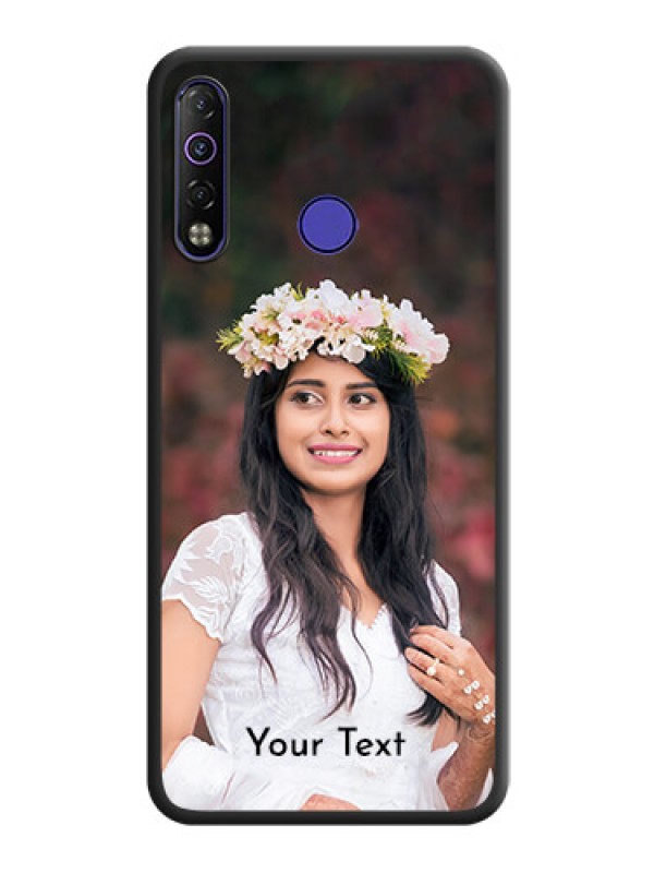 Custom Full Single Pic Upload With Text On Space Black Personalized Soft Matte Phone Covers -Tecno Camon 12 Air