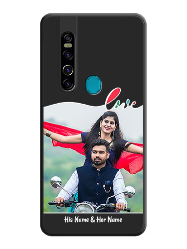 Custom Fall in Love Pattern with Picture on Photo on Space Black Soft Matte Mobile Case - Tecno Camon 15 Pro