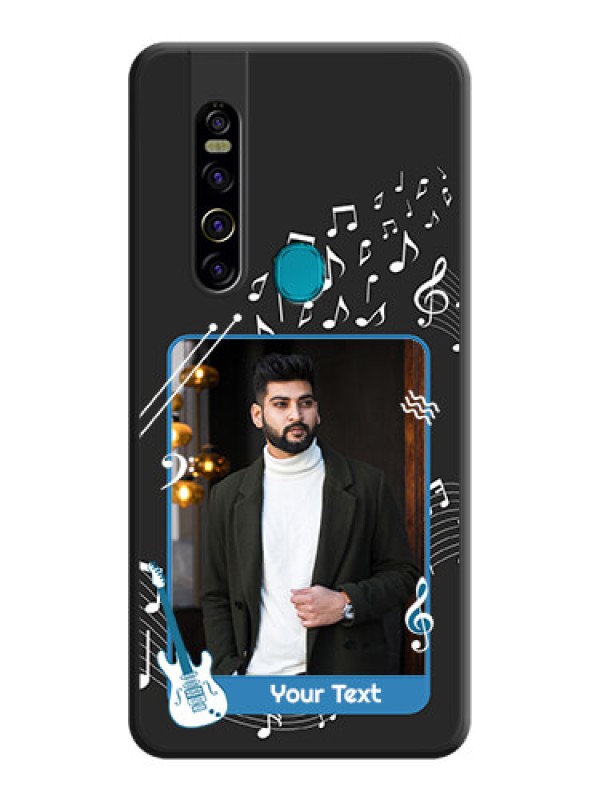 Custom Musical Theme Design with Text on Photo on Space Black Soft Matte Mobile Case - Tecno Camon 15 Pro