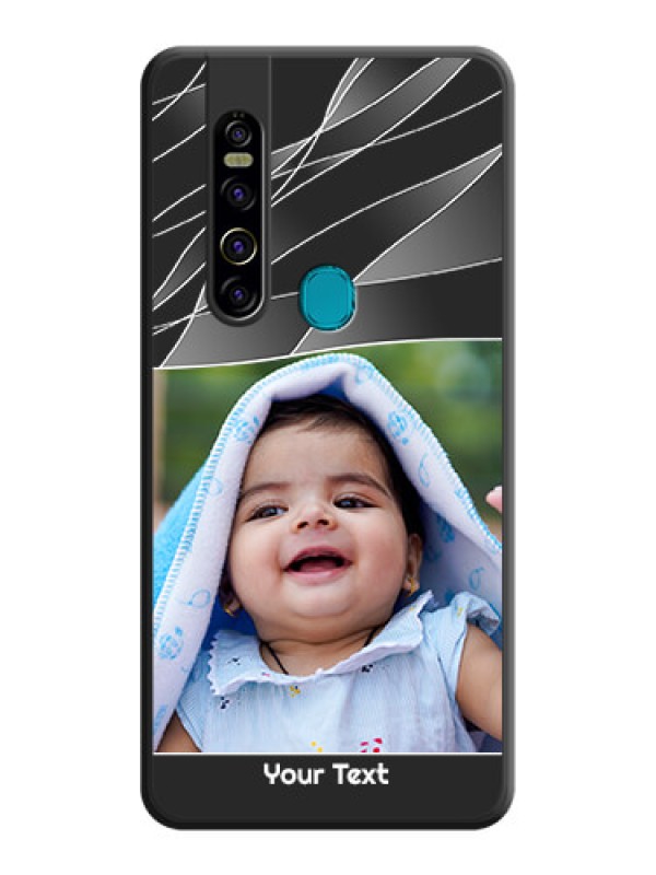 Custom Mixed Wave Lines on Photo on Space Black Soft Matte Mobile Cover - Tecno Camon 15 Pro