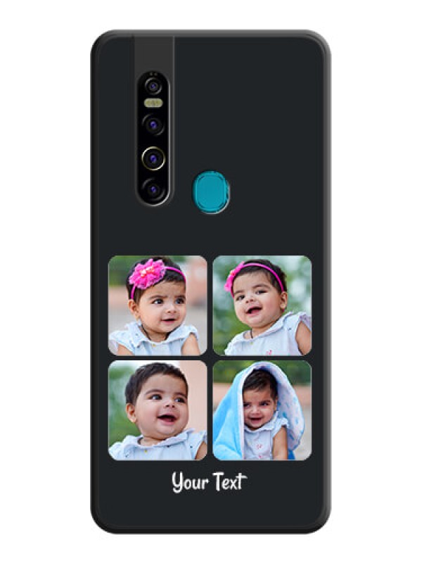 Custom Floral Art with 6 Image Holder on Photo on Space Black Soft Matte Mobile Case - Tecno Camon 15 Pro