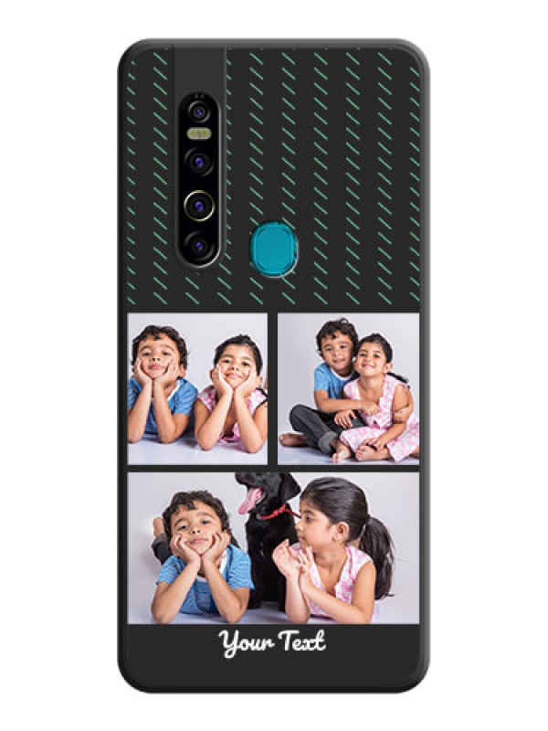 Custom Cross Dotted Pattern with 2 Image Holder  on Personalised Space Black Soft Matte Cases - Tecno Camon 15 Pro