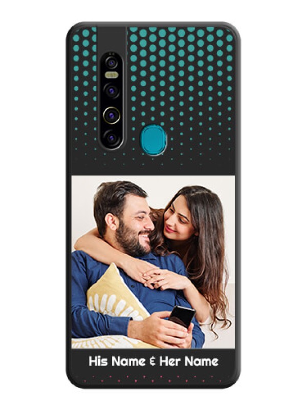 Custom Faded Dots with Grunge Photo Frame and Text on Space Black Custom Soft Matte Phone Cases - Tecno Camon 15 Pro