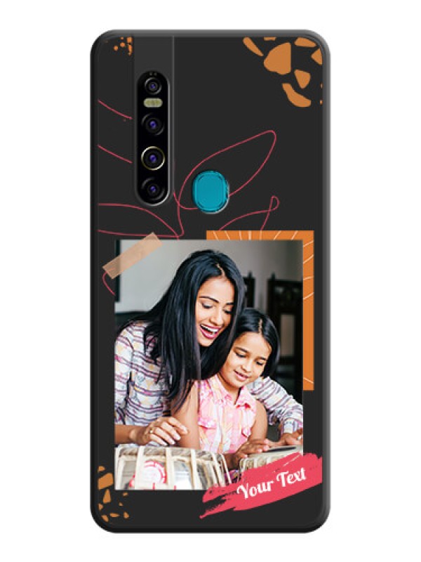 Custom Orange Photo Frame on Space Black Custom Soft Matte Phone Back Cover - Tecno Camon 15 Pro