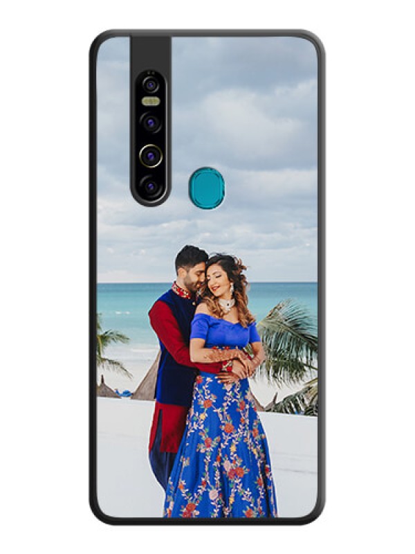 Custom Full Single Pic Upload On Space Black Personalized Soft Matte Phone Covers -Tecno Camon 15 Pro
