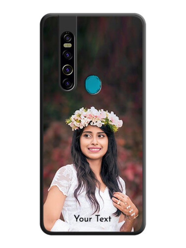 Custom Full Single Pic Upload With Text On Space Black Personalized Soft Matte Phone Covers -Tecno Camon 15 Pro